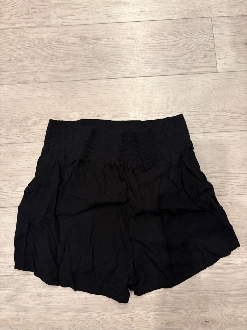 Talula Black High-Waist Smocked Shorts